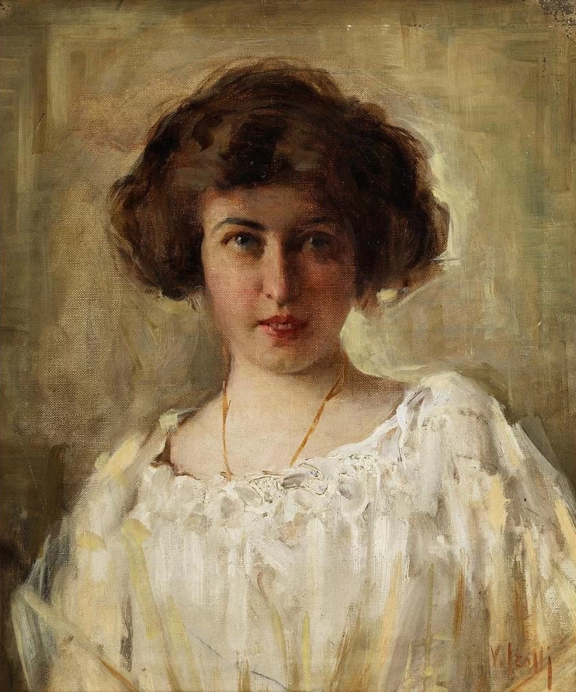 Ritratto di giovane donna in camicia bianca